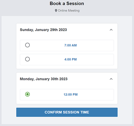 Choosing an appropriate timeslot