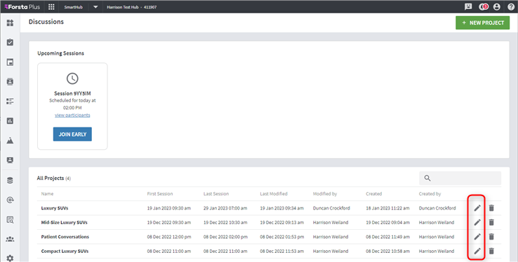 Access the Project Detail page from the&nbsp;Project Details page