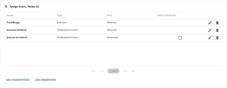 Assign Users / Roles pane