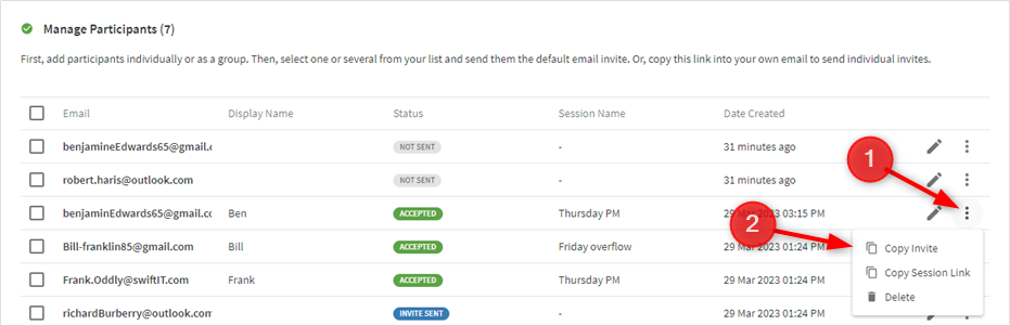 Copy link for manual email sending
