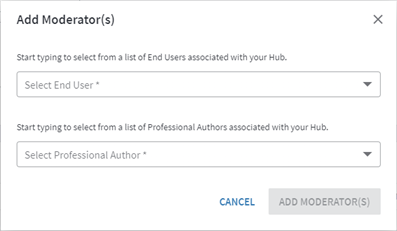 Selecting Moderators or Observers to add to a project