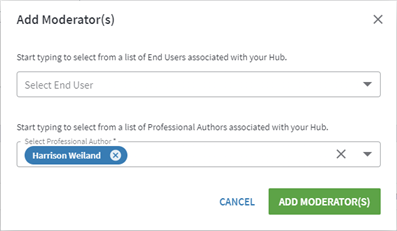 Confirming the list of added Moderators or Observers