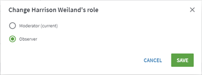 Change user's role dialog